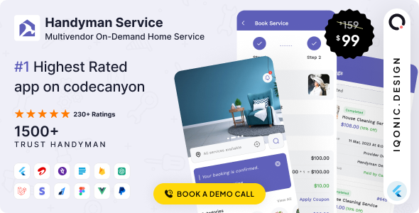 Handyman Service v11.14.3 - Flutter On-Demand Home Services App with Complete Solution